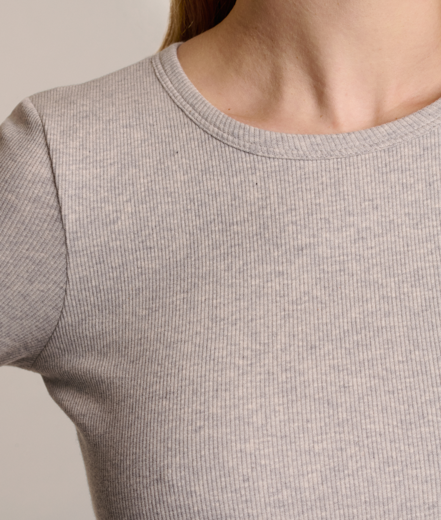 Ribbed Cotton Long Sleeve Tee-shirt