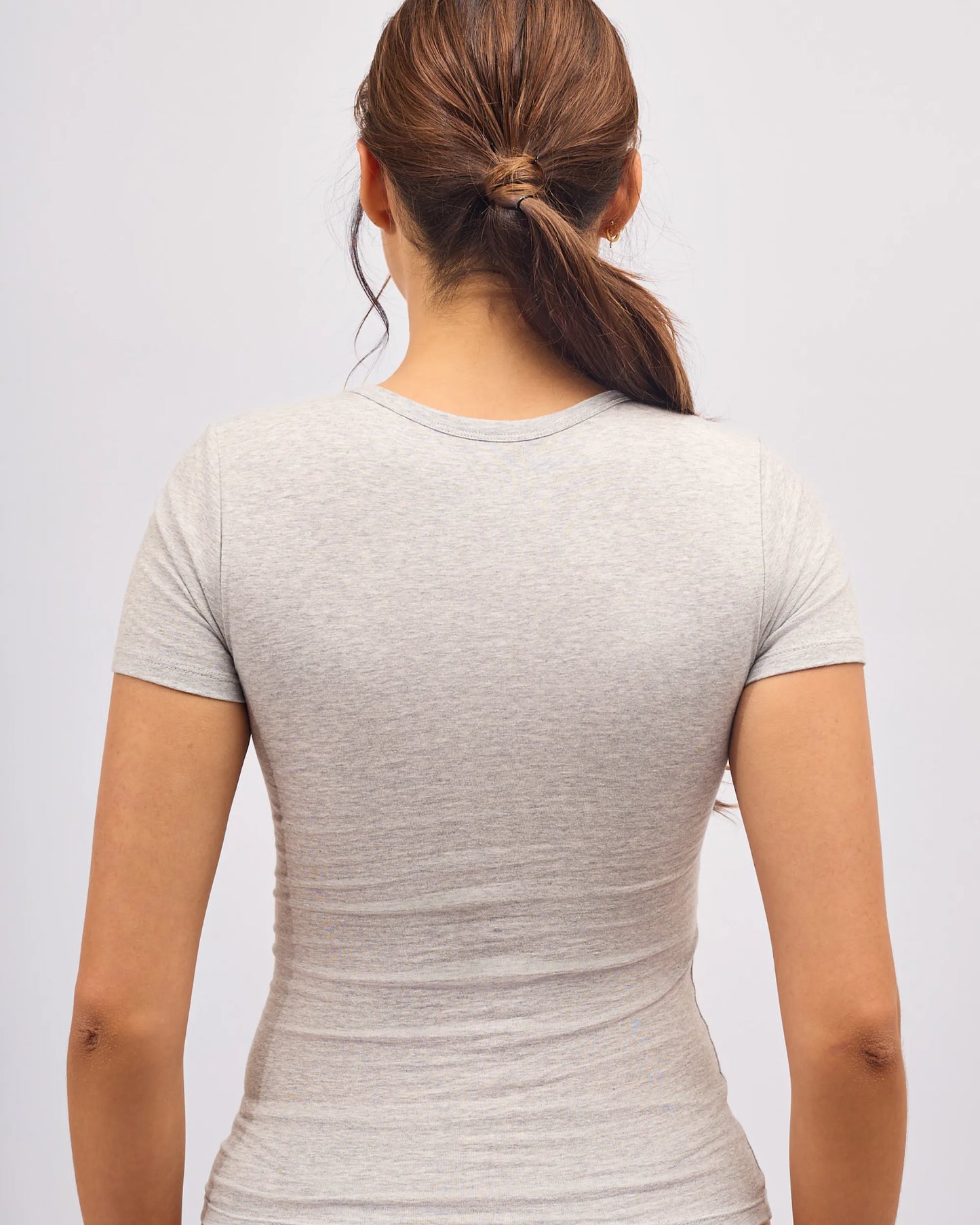 Tee-Shirt Col Rond Coton No Bra - Light Grey