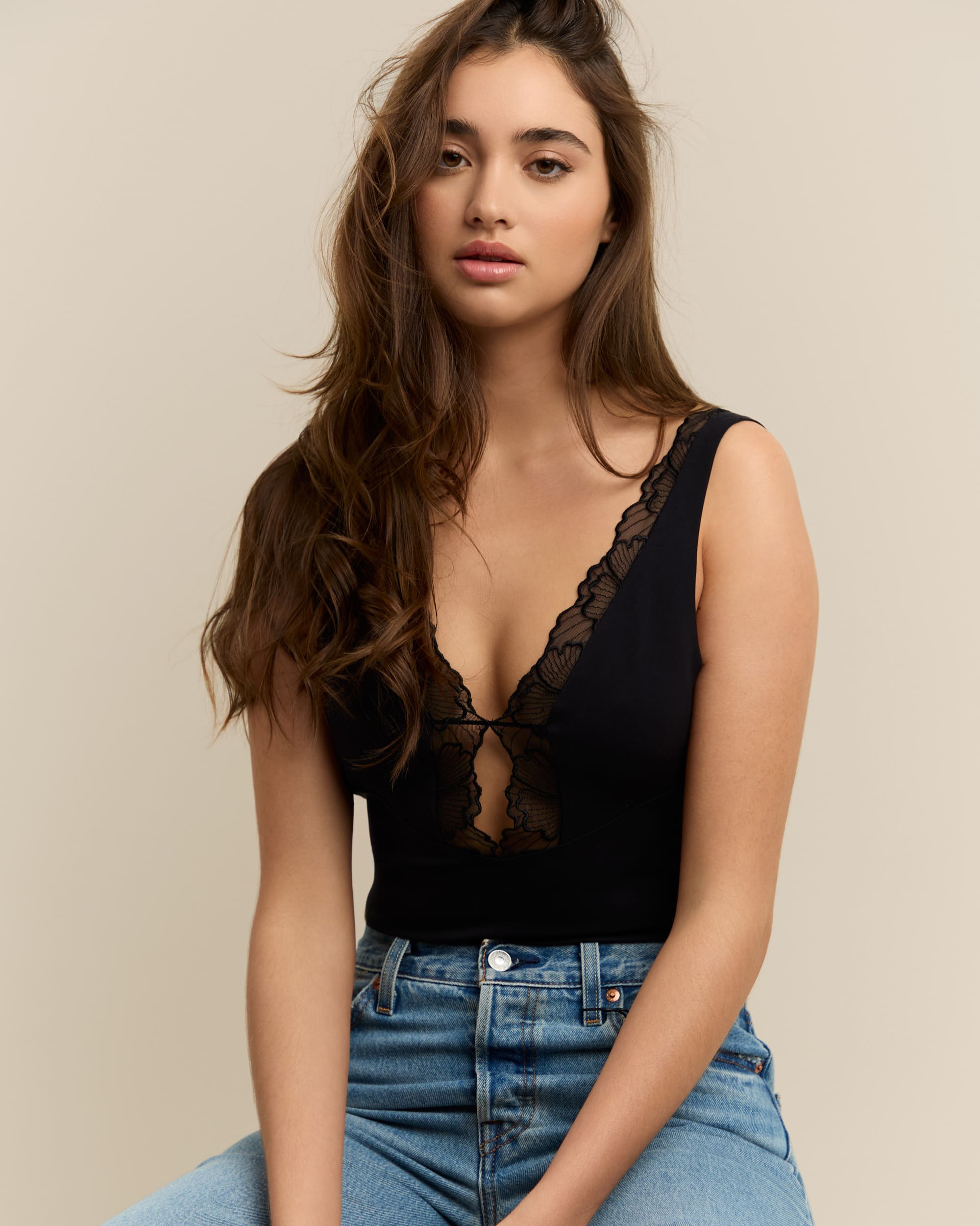 Lingerie Edition Deep V Bodysuit 