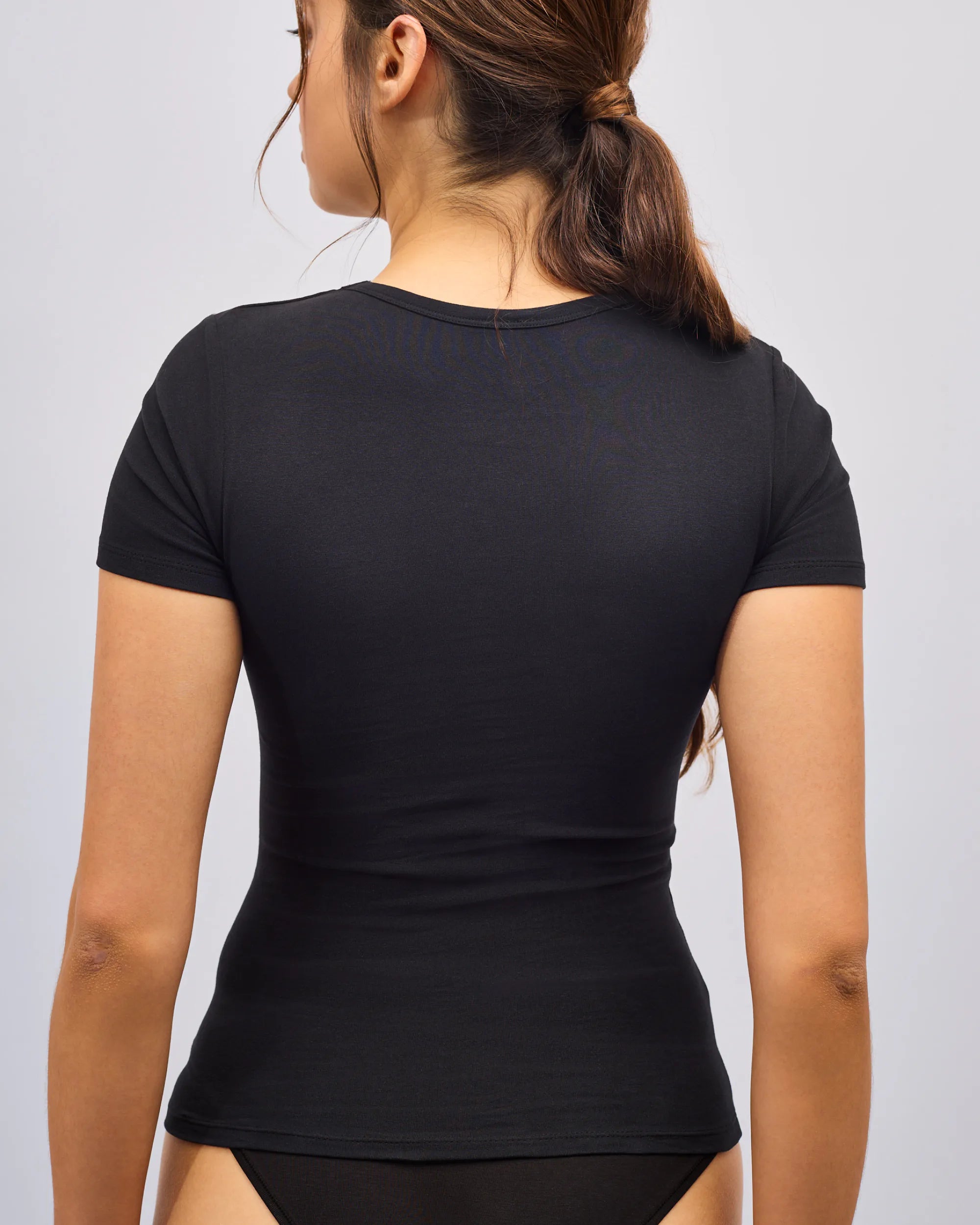 Tee-Shirt Col Rond Coton No Bra - Dark