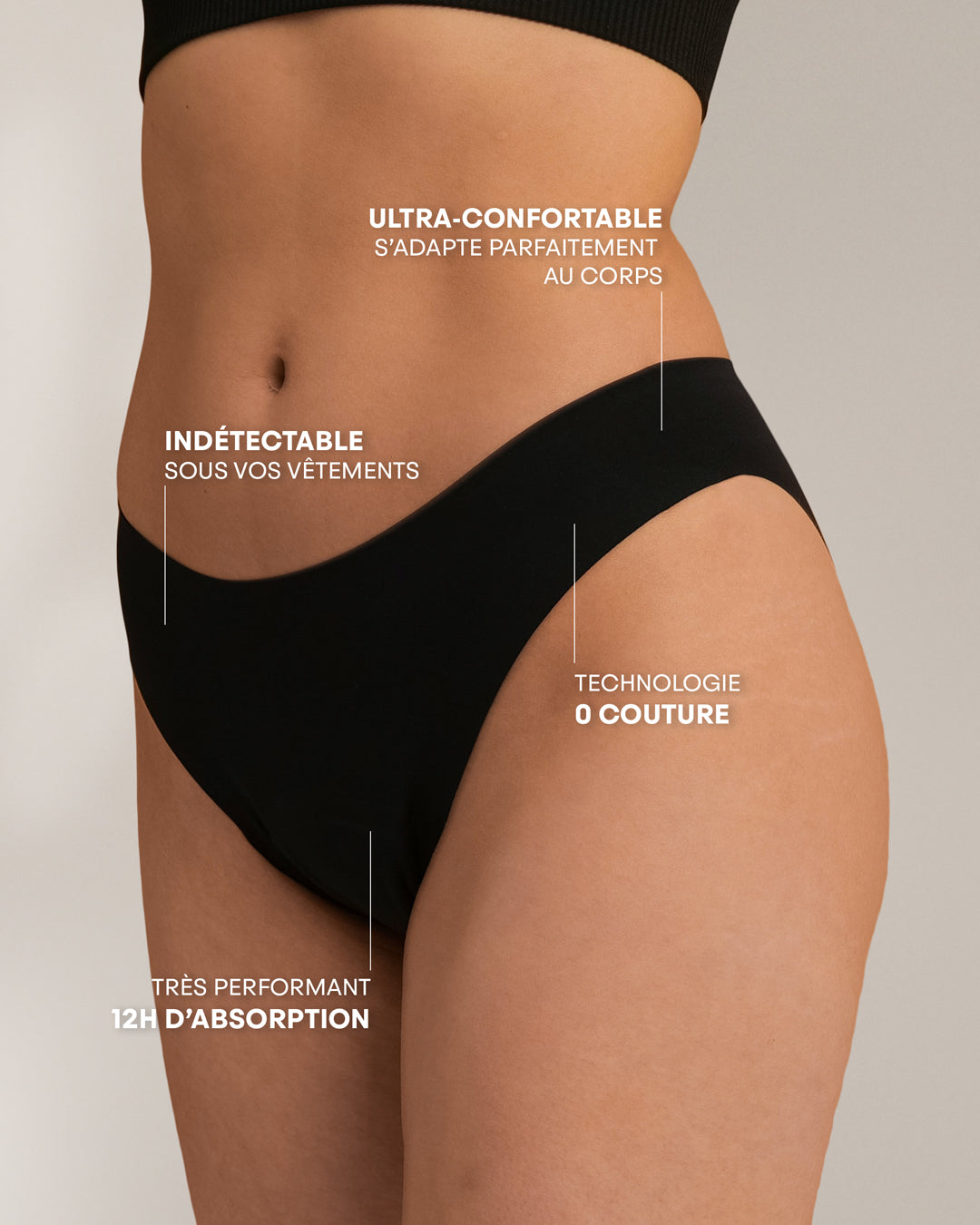 Culotte Menstruelle Parfaite  - Flux Abondant - Dark