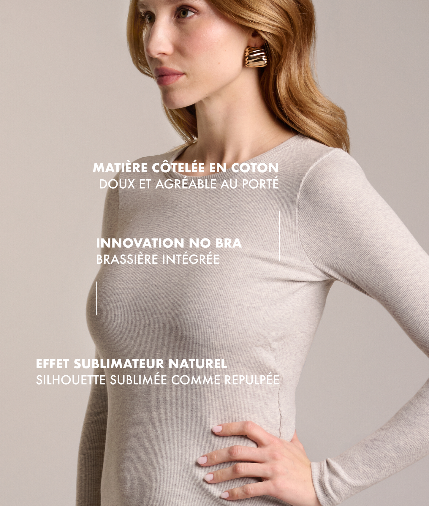 Ribbed Cotton Long Sleeve Tee-shirt