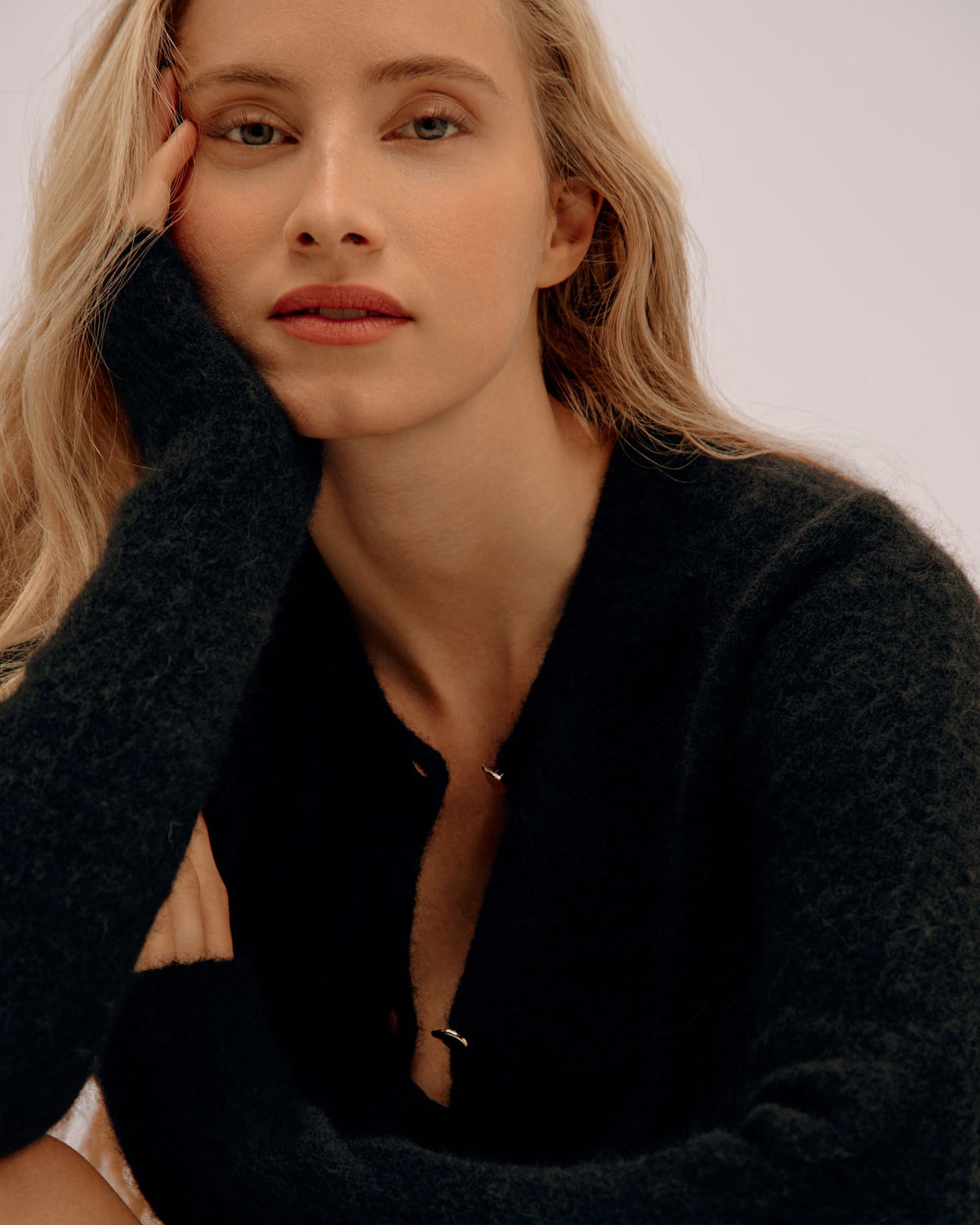Cardigan Col Rond avec Alpaga - Dark