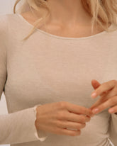 Modal & Cashmere Flared Neck Top