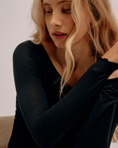 Top Encolure Évasée Cachemire & Modal