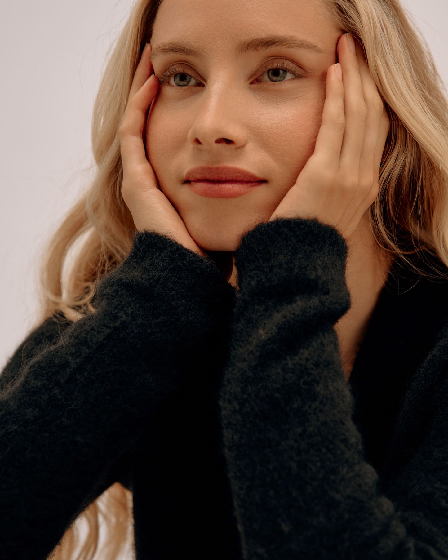 Round Neck Cardigan with Alpaca - Dark