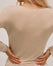 Flared Neck Cashmere & Modal Top - Beige