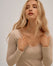 Top Décolleté Dentelle Cachemire & Modal - Beige