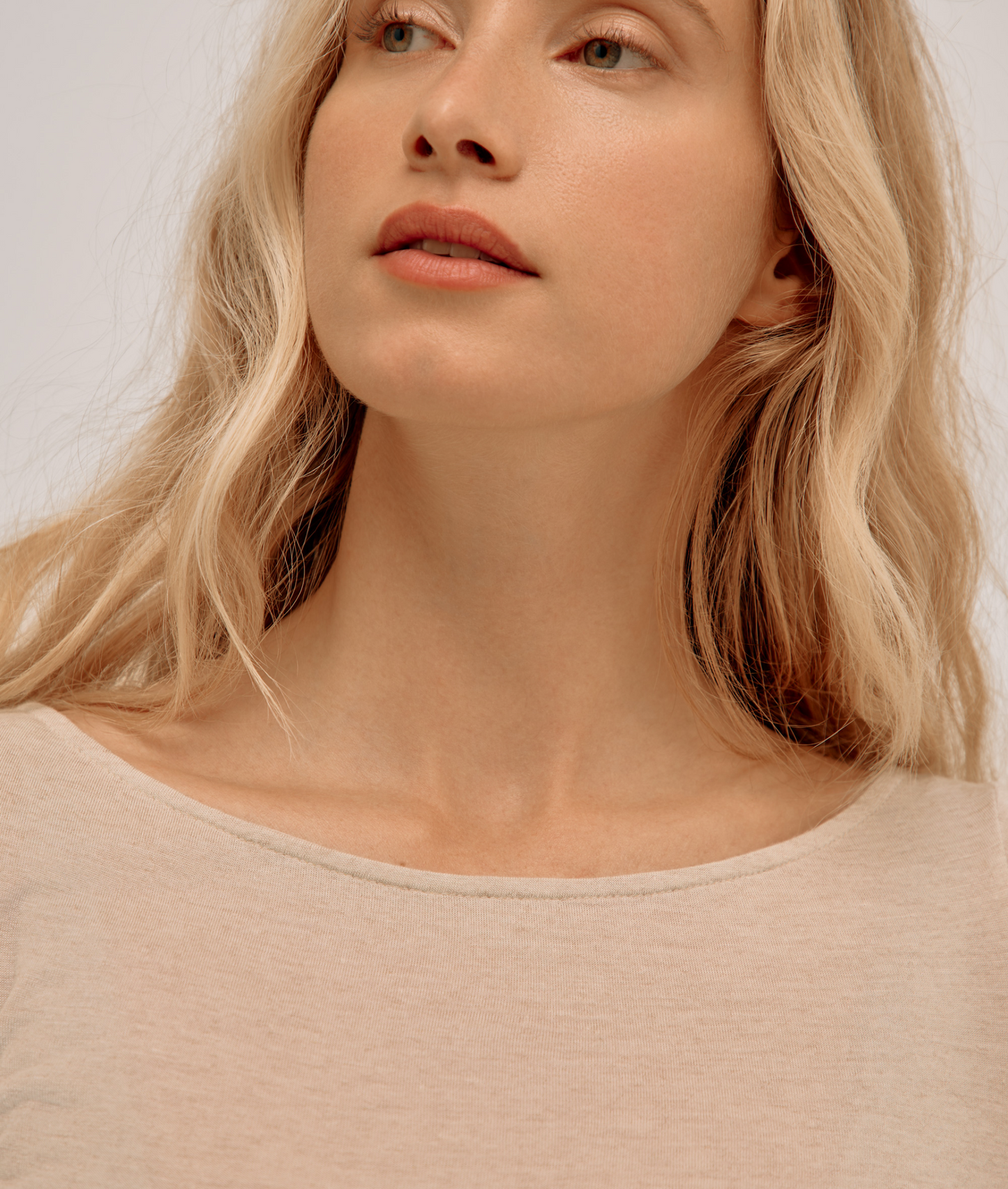 Modal &amp; Cashmere Flared Neck Top