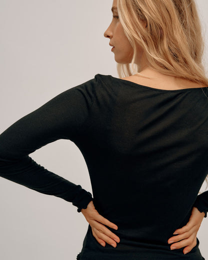 Top Encolure Évasée Cachemire & Modal