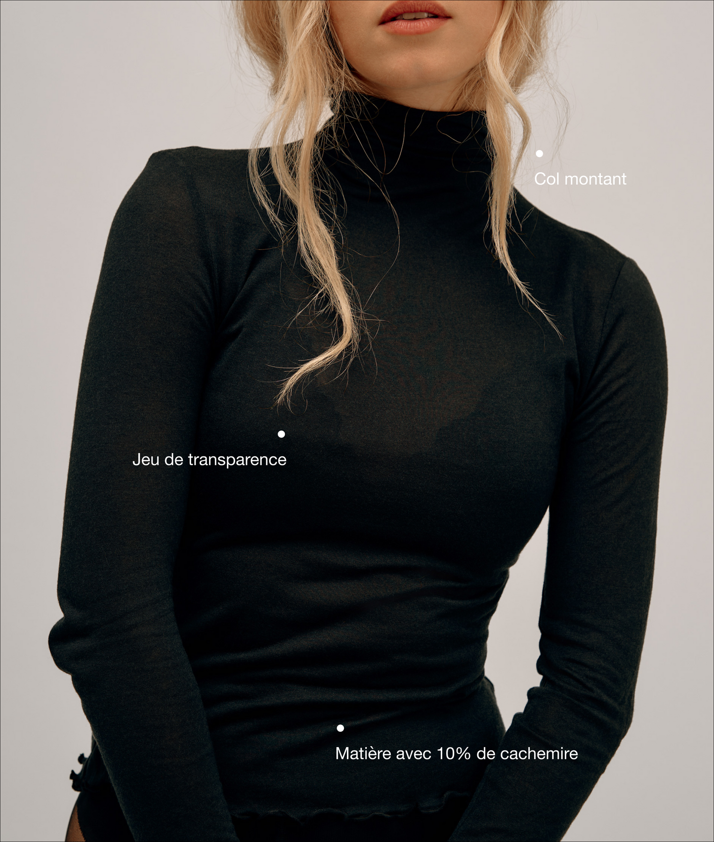 Modal & Cashmere High Neck Top