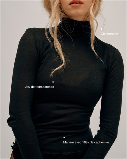 Modal & Cashmere High Neck Top