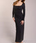 Robe Manches Longues Décolleté Côtelée