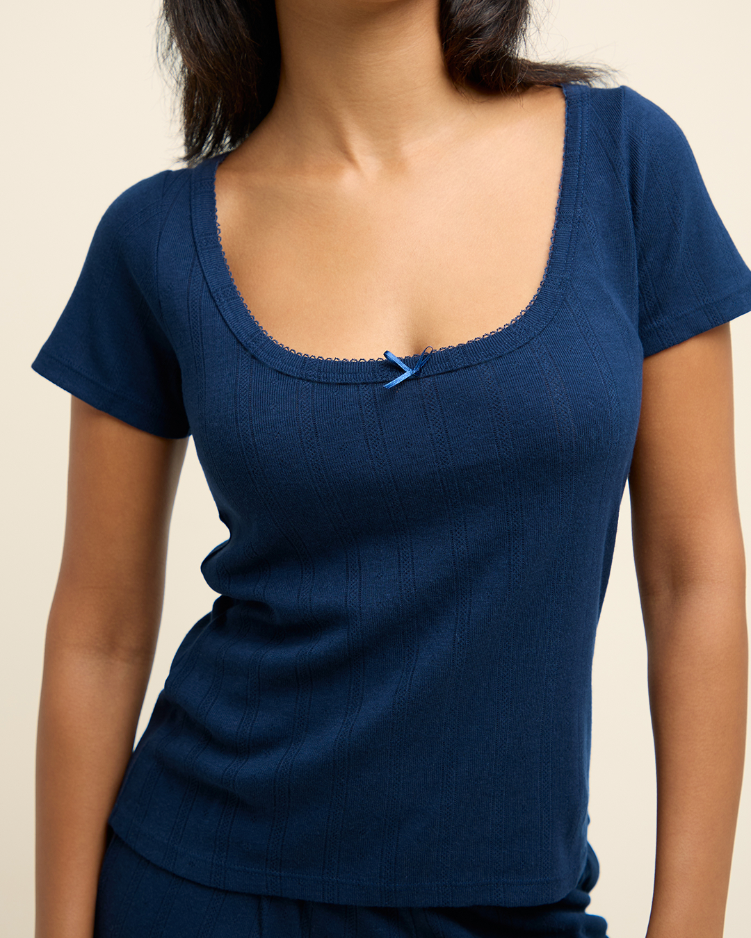 Haut de Pyjama Pointelle - Midnight Blue