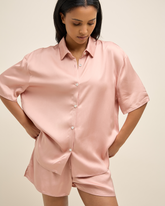 Chemise de Pyjama Oversized Satin - Blush
