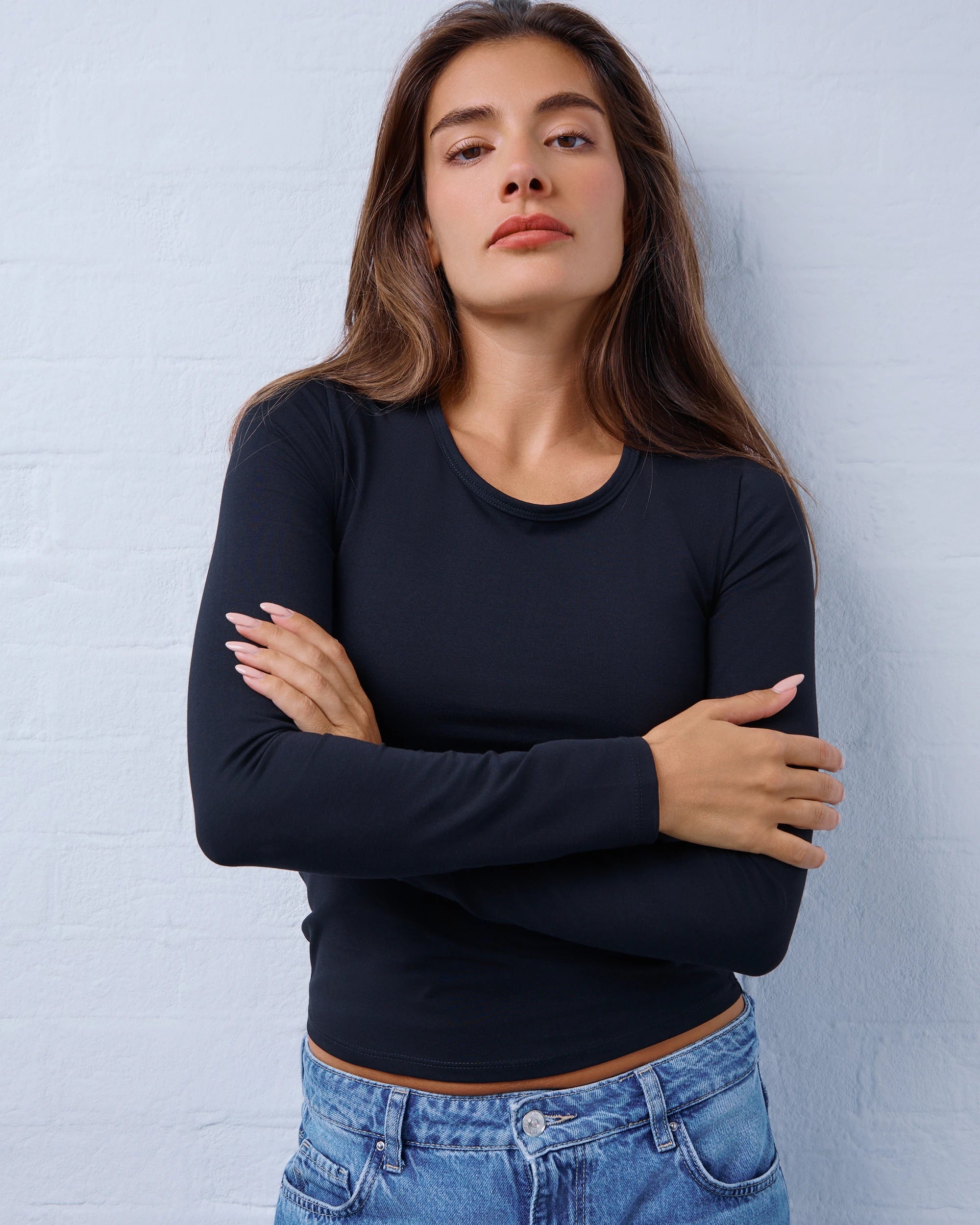 Long Sleeve Cotton Top - Dark