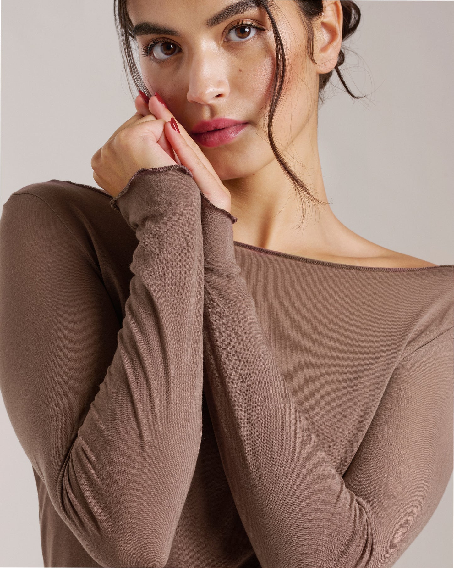 Silk Touch Flared Neckline Top - SPRING ARCHIVES