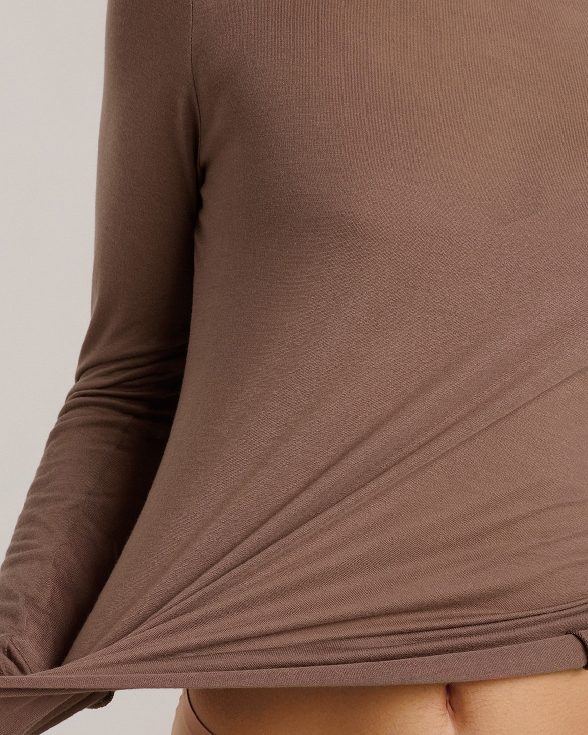 Silk-touch high-neck top