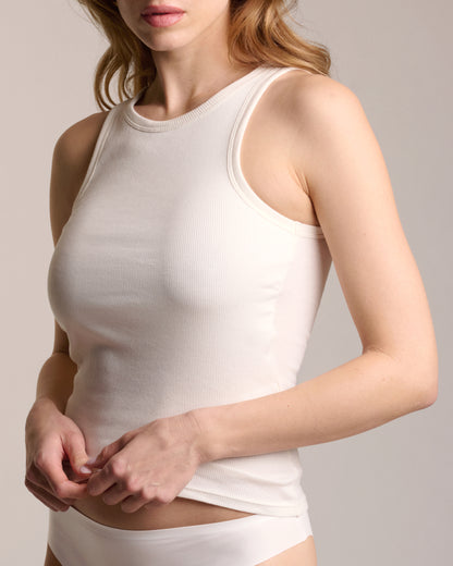 Ribbed Cotton Halter Top