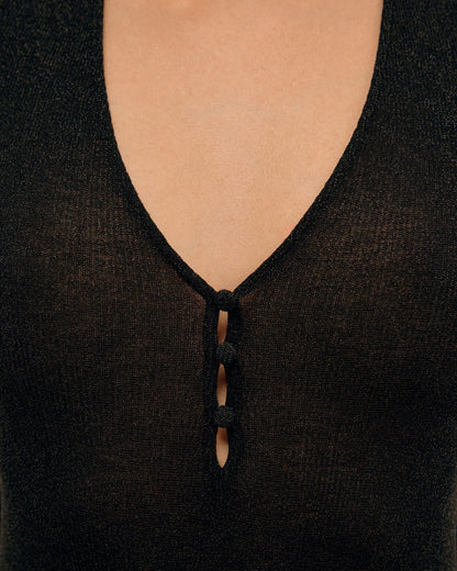 Body Décolleté Plongeant Black Glitter