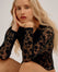 Flocked Tulle Long-Sleeve Bodysuit
