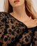 Flocked Tulle Long-Sleeve Bodysuit