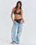 Soft Mesh Deep V Bra - Dark