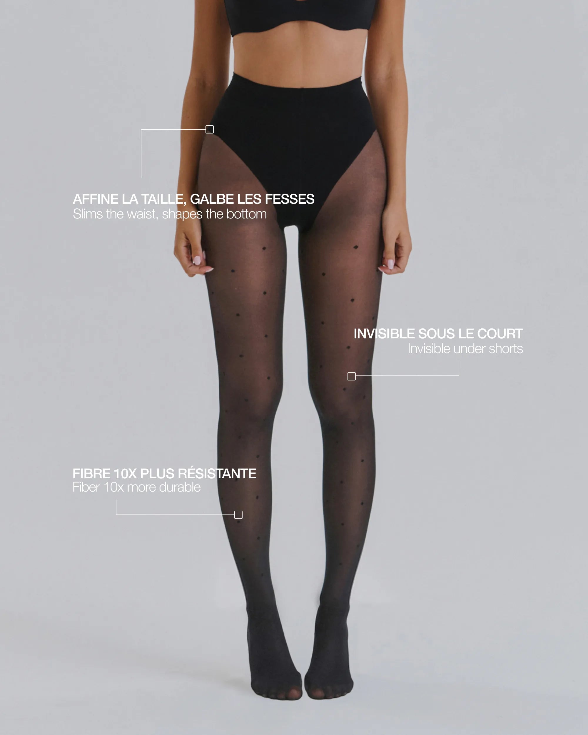 Sculpting Bikini Tights - Plumetis 40D