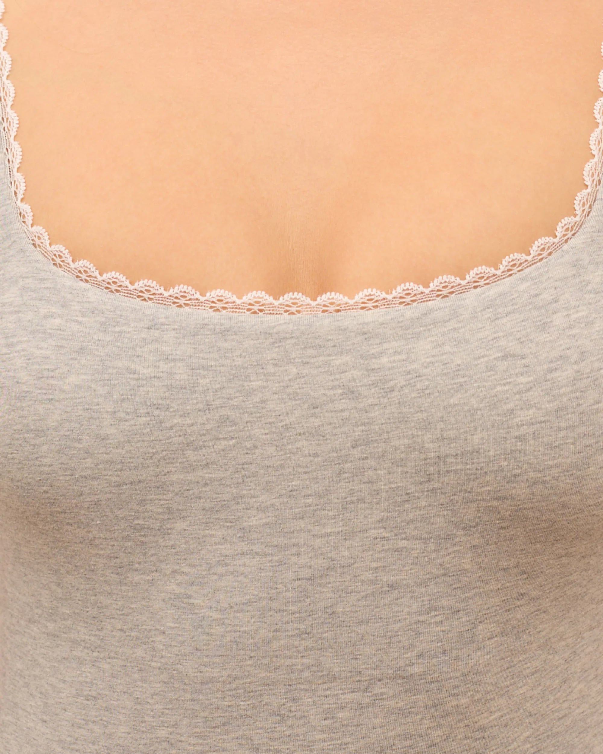 Body Dos Nu Cotton Lace - Light Grey