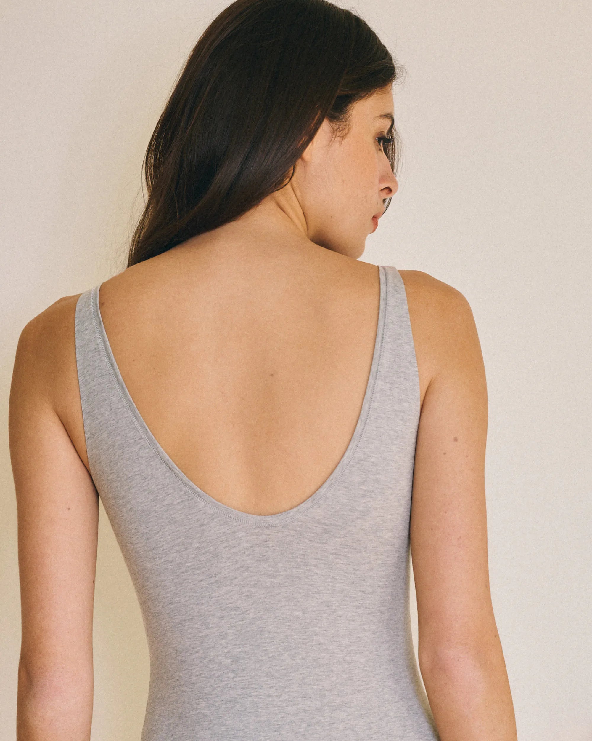 Body Décolleté Coton - Light Grey