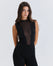 Soft Mesh High-Neck Bodysuit - Dark