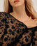Flocked Tulle Long-Sleeve Bodysuit