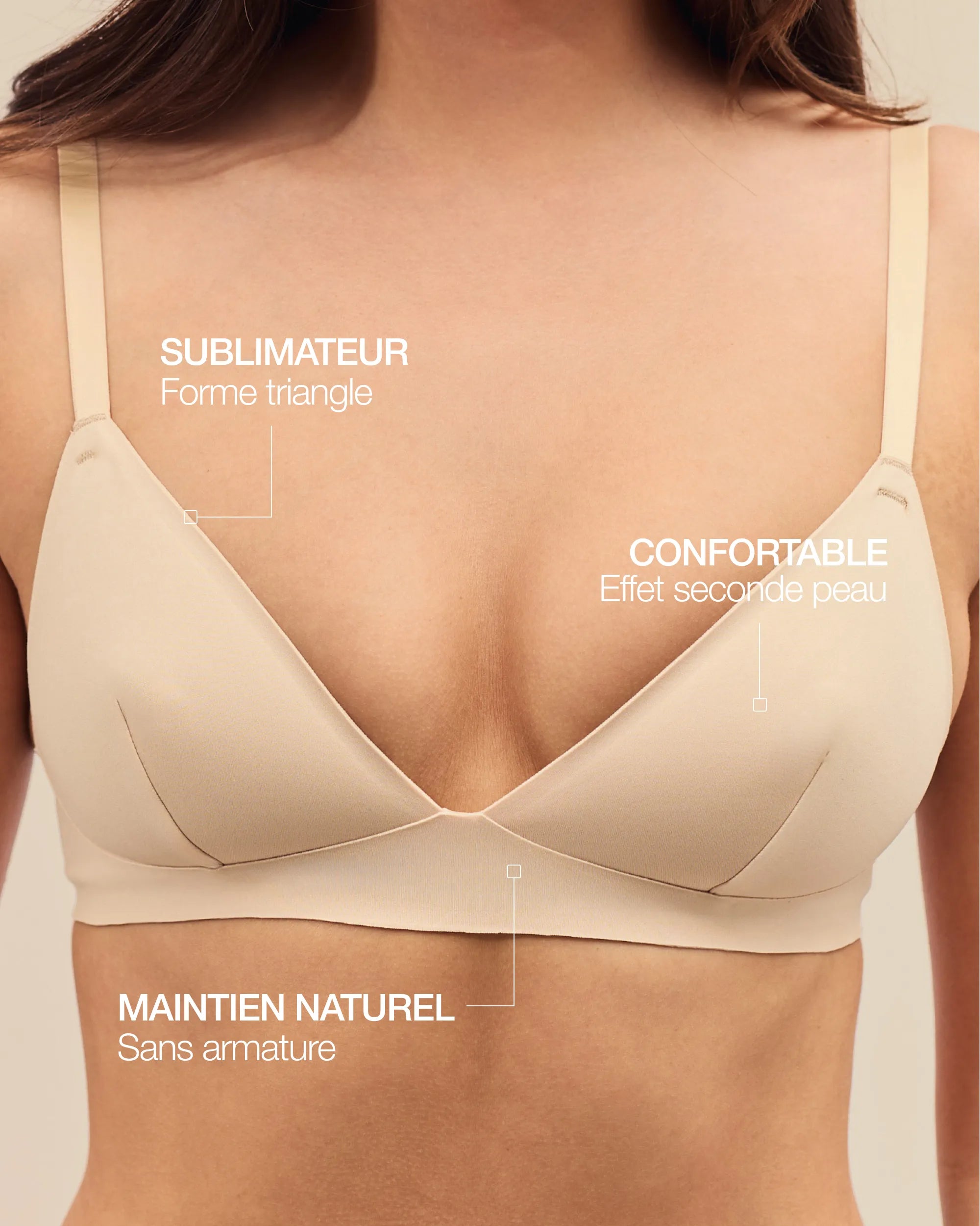 Brassière Triangle - Light Beige