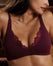 Dark Garden Deep-Neckline Bralette - Burgundy