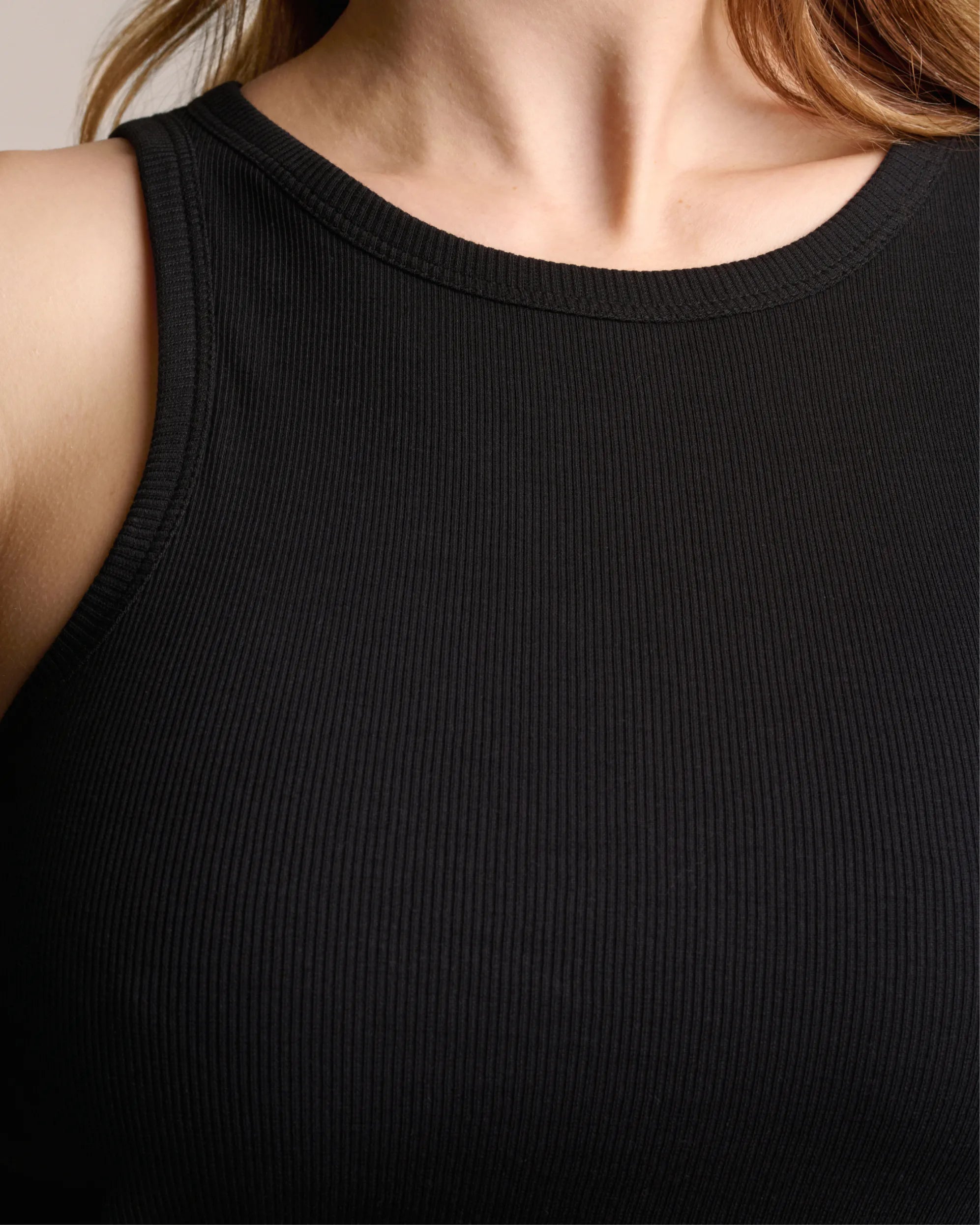 Ribbed Cotton Halter Top