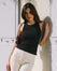 Top Encolure Américaine Coton Côtelé - Dark