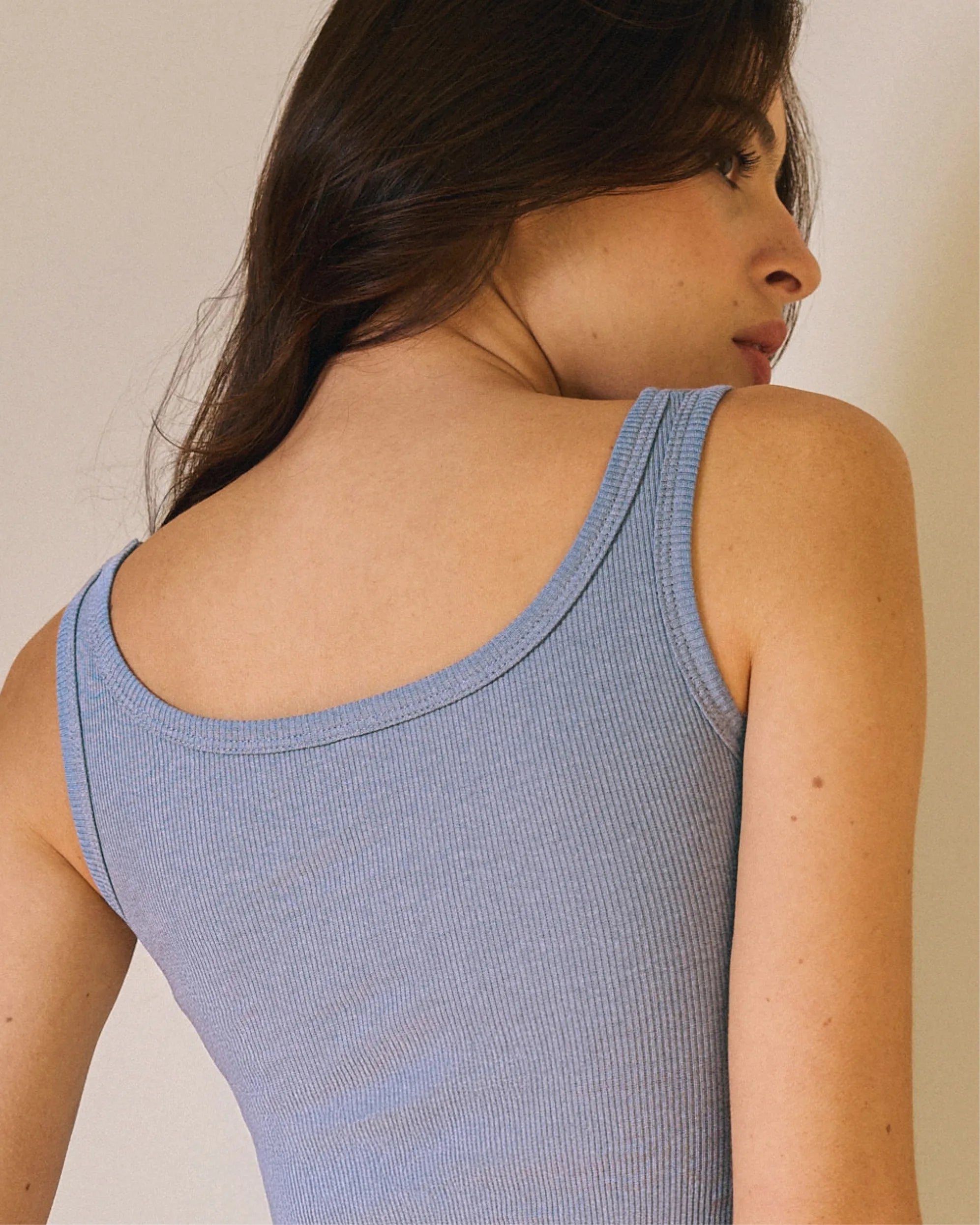 Top Coton Côtelé - Smoke Blue
