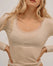 Cashmere & Modal Lace Plunging-Neckline Top - Beige