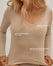 Cashmere & Modal Lace Plunging-Neckline Top - Beige