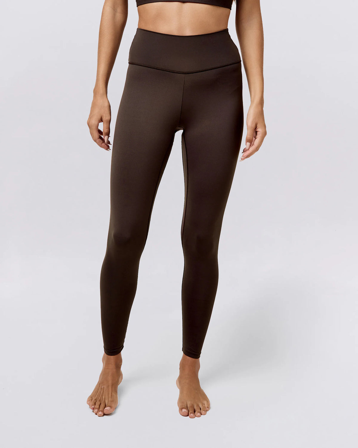High-Waisted Sport Leggings - Dark Brown