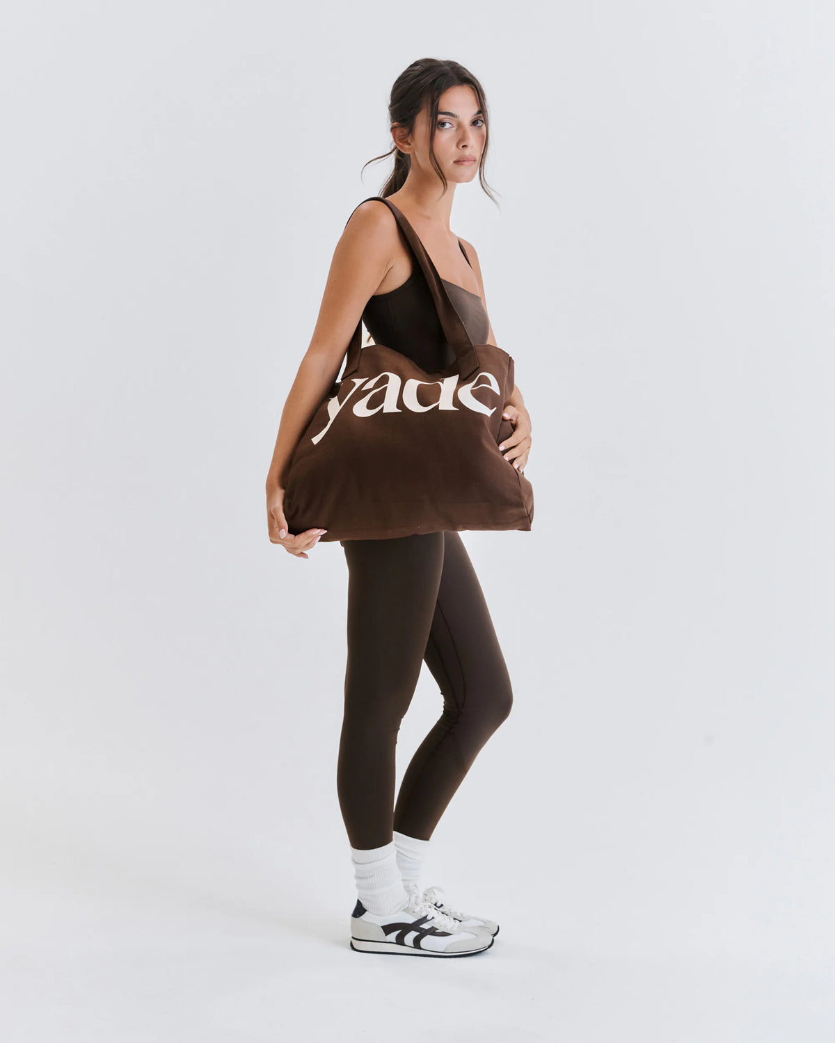 High-Waisted Sport Leggings - Dark Brown