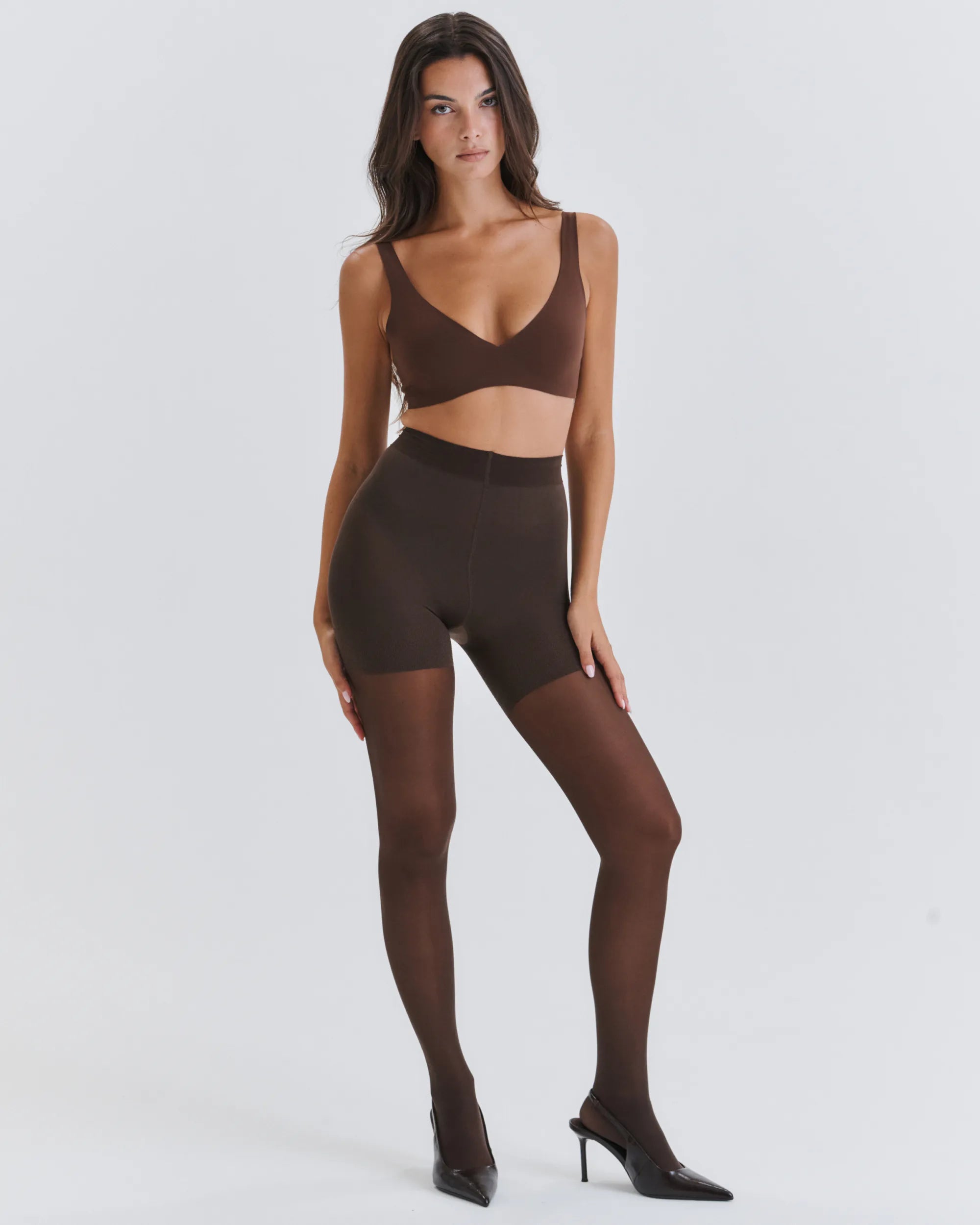 Sculpting Shorty Tights - Brown 40D