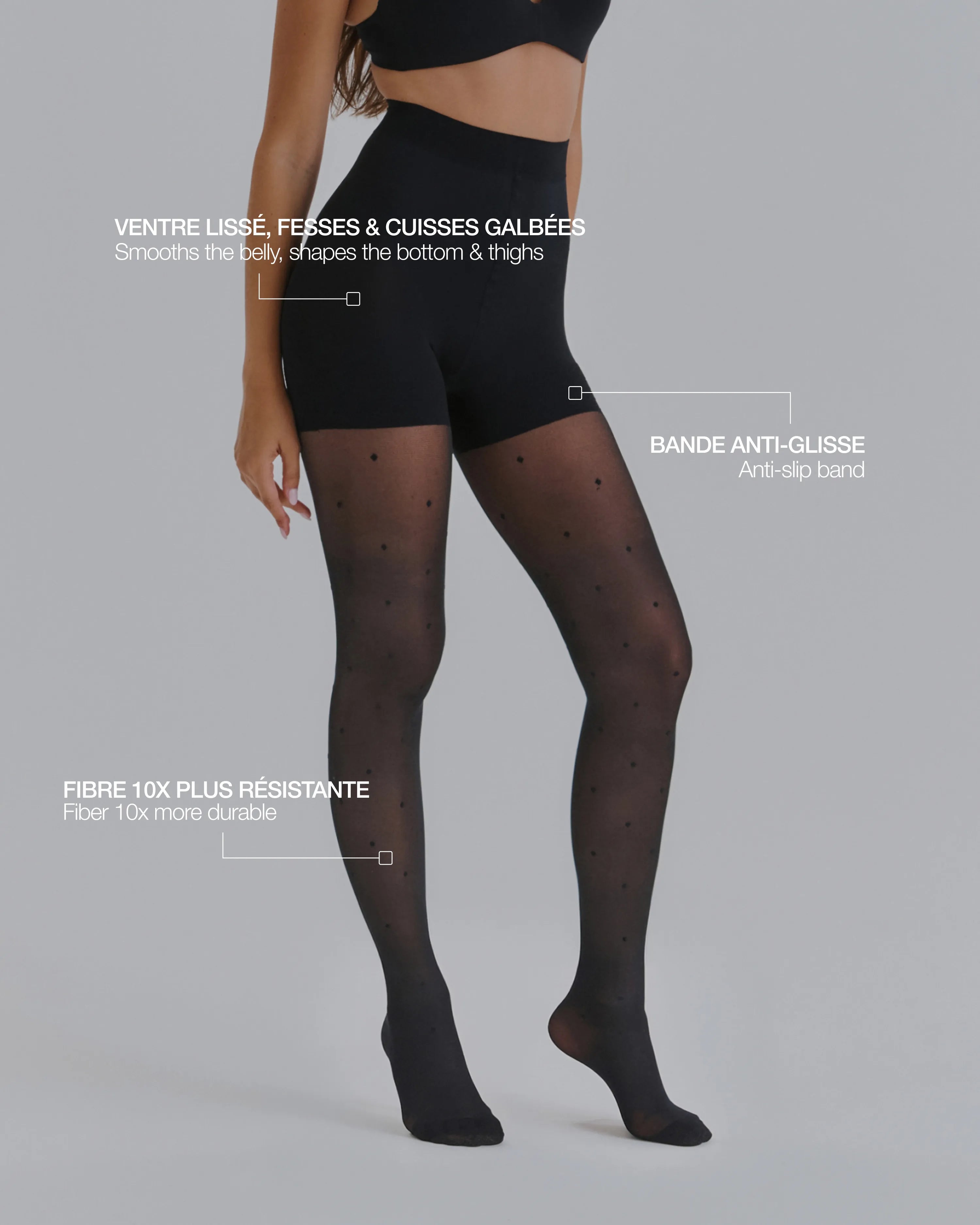 Sculpting Shorty Tights - Plumetis 40D