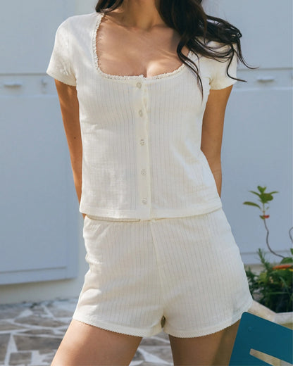 Short de pyjama - Off-White - Blooming Night