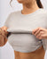 Cotton No Bra Round Neck T-Shirt - Light Grey