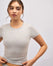 Cotton No Bra Round Neck T-Shirt - Light Grey