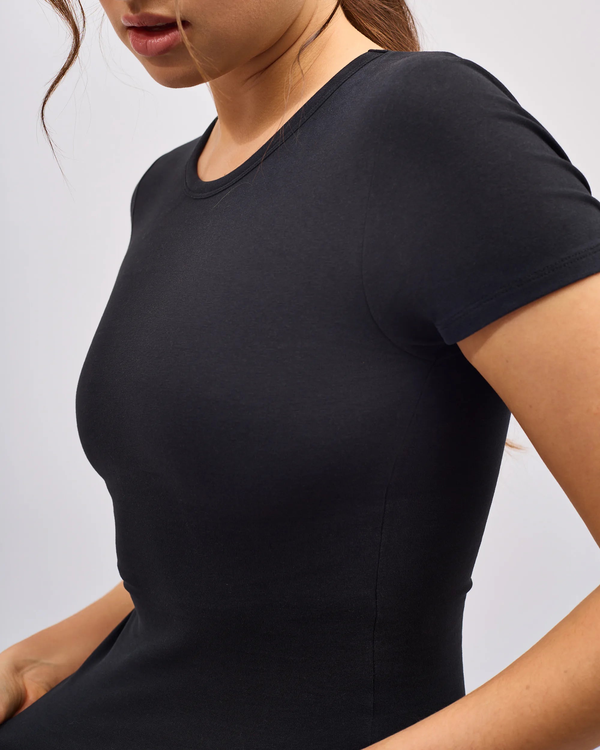 Tee-Shirt Col Rond Coton No Bra - Dark