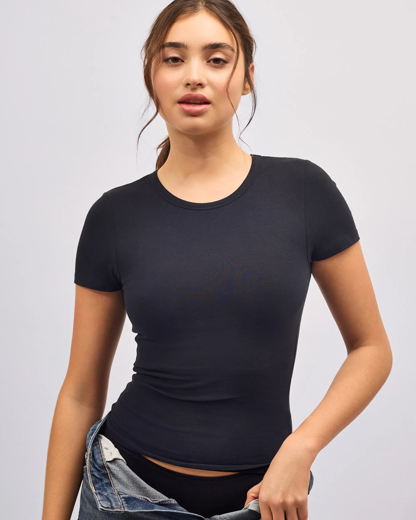 Tee-Shirt Décolleté Coton No Bra - Dark