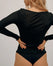 Cashmere & Modal Flared-Neckline Top - Dark