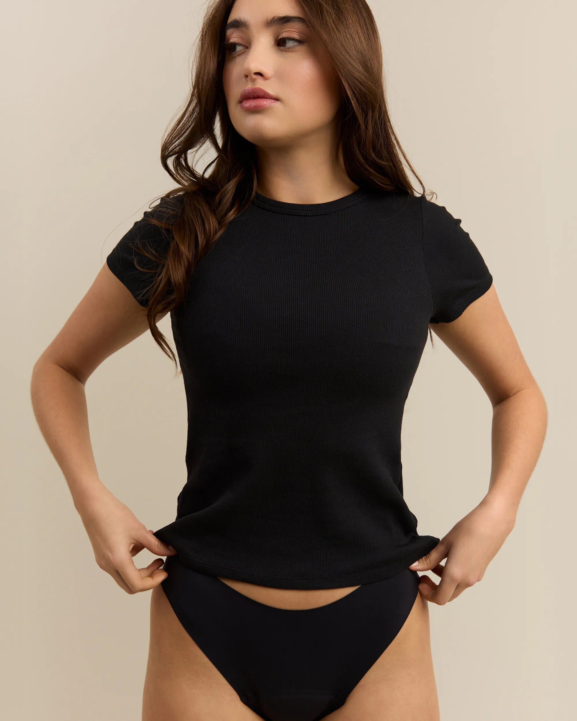 Ribbed Cotton Tee-shirt